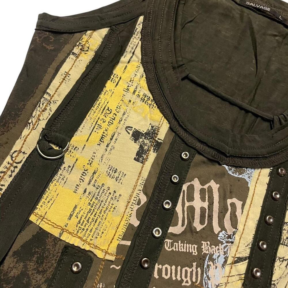 NWOT Vintage Y2K Salvage grunge punk goth lace-up tank dress Size L - Picture 6 of 8